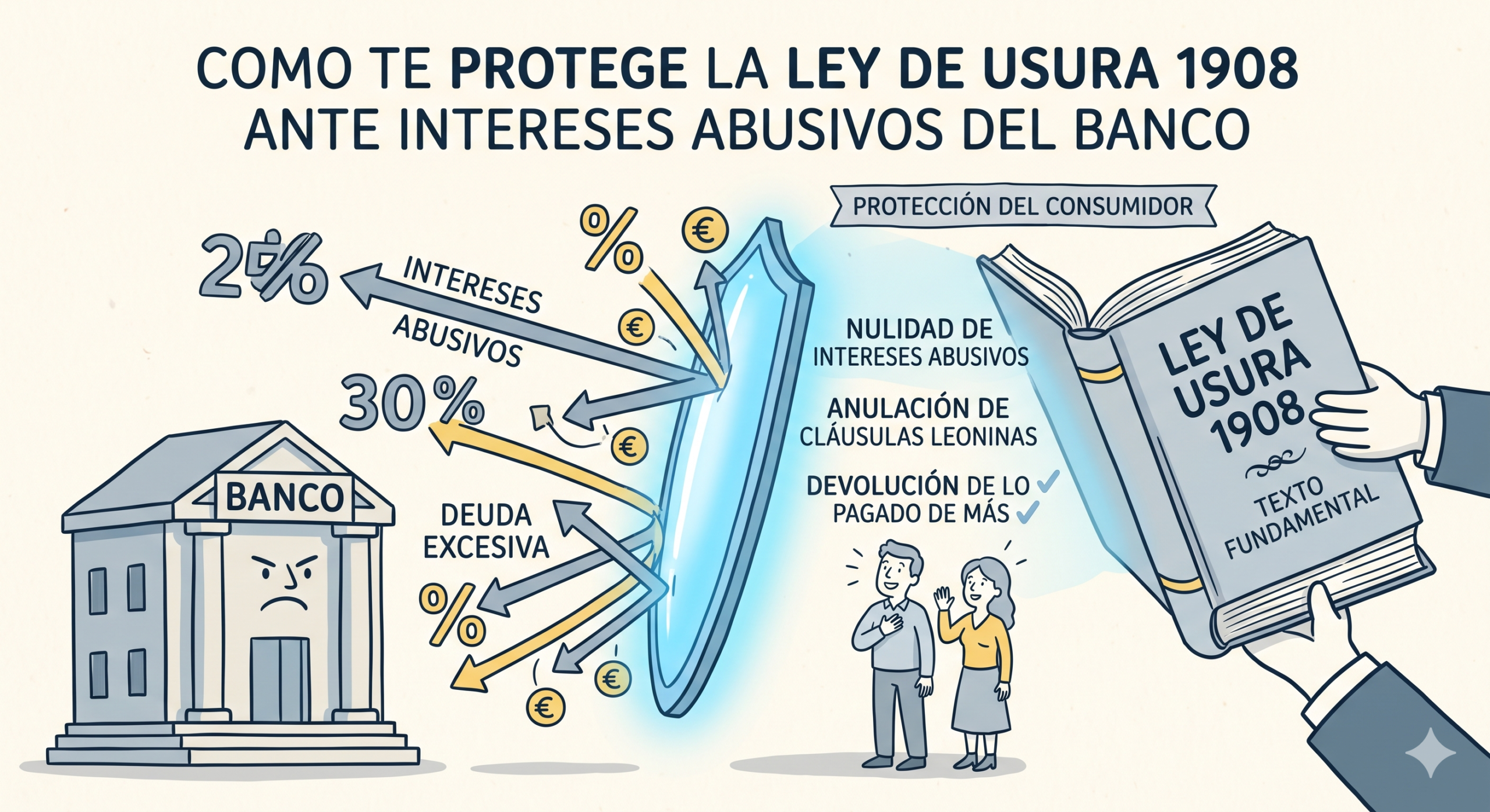 Ley de Usura 1908: cómo te protege ante intereses abusivos del banco