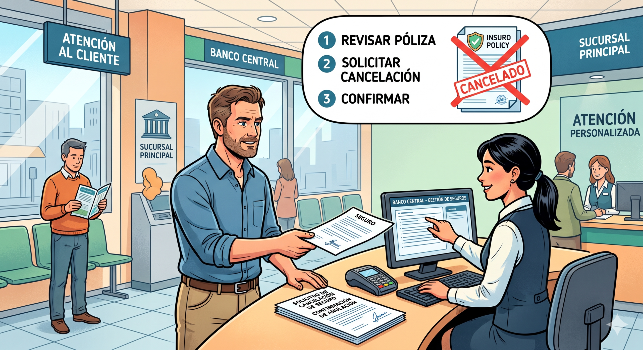 Cómo cancelar el seguro del banco y cambiarte a otro más barato