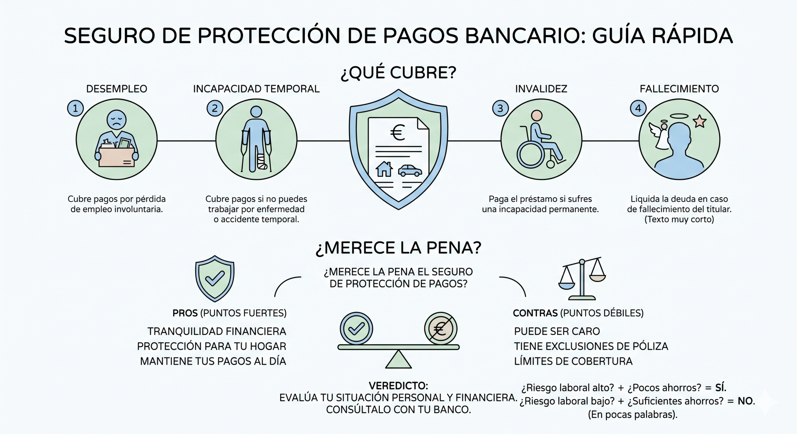 Seguro de protección de pagos bancario: qué cubre y si merece la pena